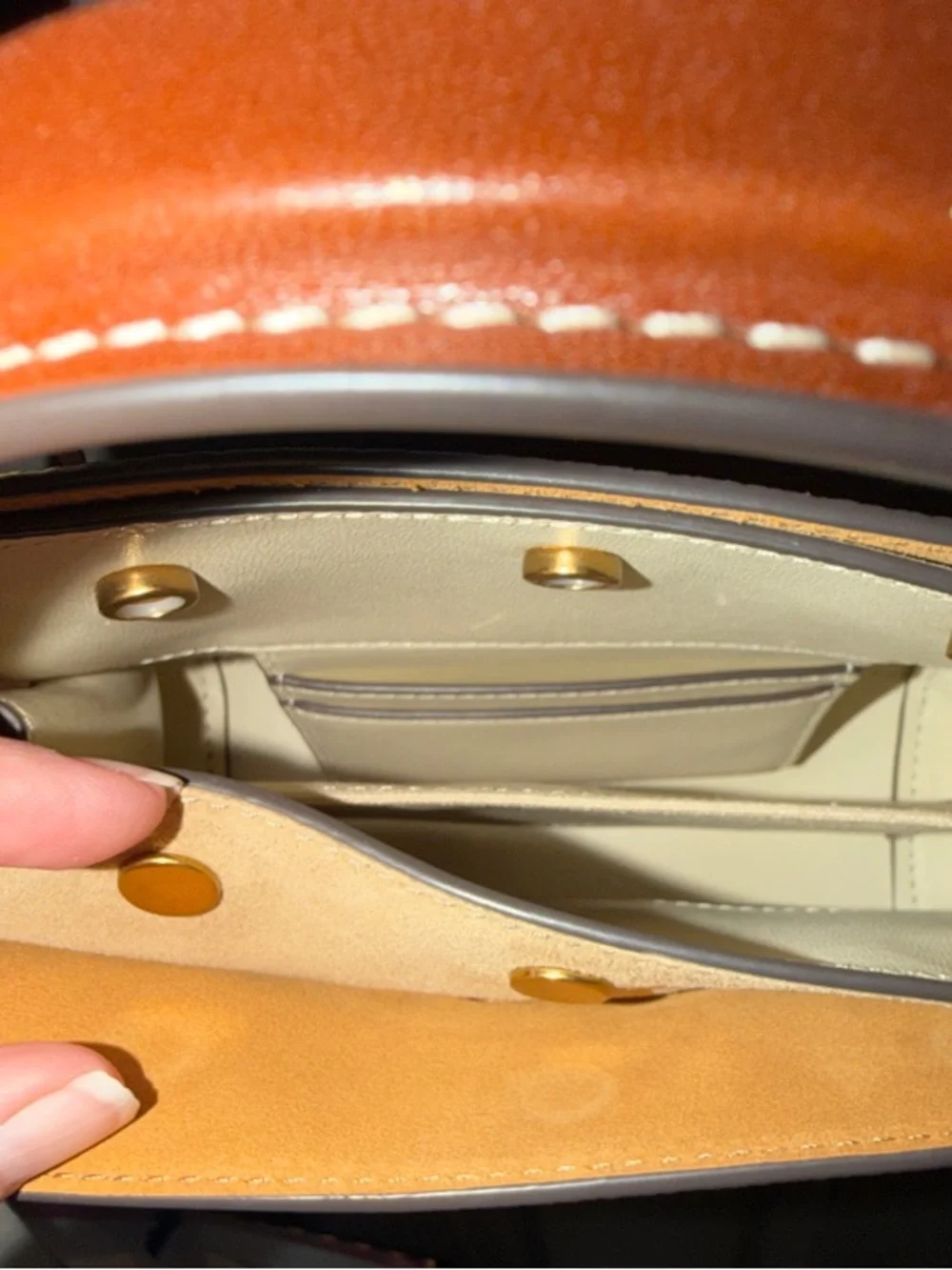 Tory Burch Petite Lee Radziwill Pebbled Pink Sand - Picture 4 of 11